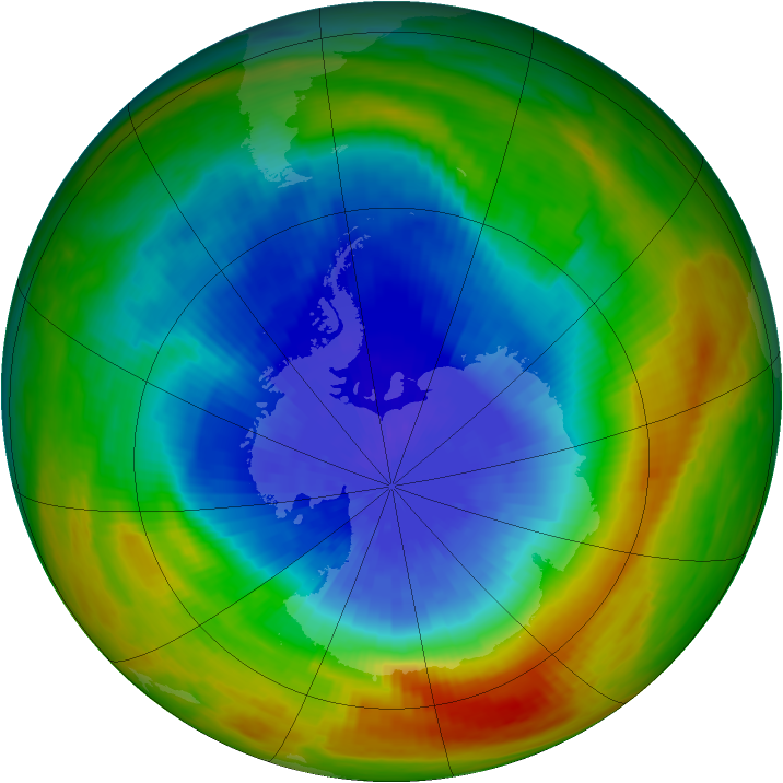 Antarctic ozone map for 05 October 1984